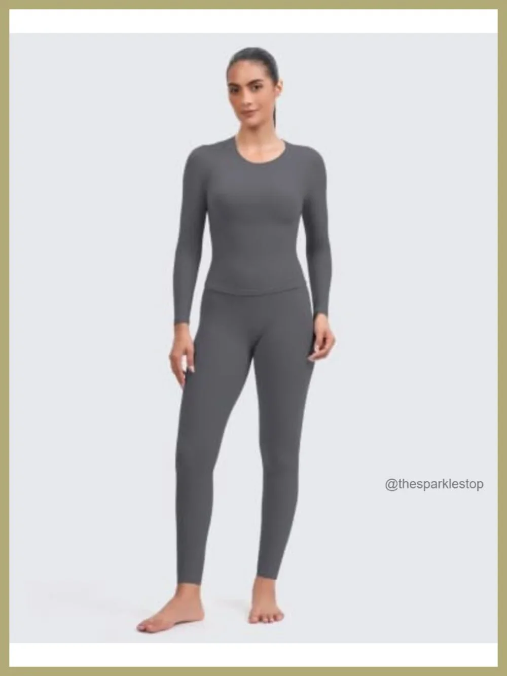 Lumastretch Luxe Fabric High-Waisted Yoga Leggings with V-Back Seam Squat-Proof